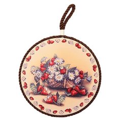 Подставка под горячее Elan gallery "Корзина с клубникой" 17x17x1 см
