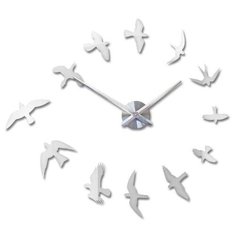 Часы настенные кварцевые 3D Decor Air Standart 100 см серебро