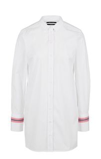 Туника-рубашка из хлопка белого цвета Marc Opolo
