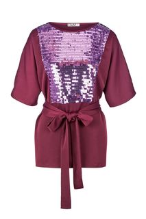 Фиолетовая блуза с отделкой пайетками D&M by 1001 Dress