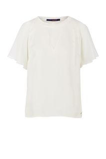 Белая блуза с полупрозрачными рукавами Trussardi Jeans
