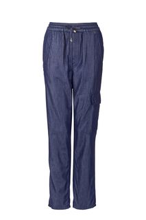 Синие хлопковые брюки с карманами Trussardi Jeans