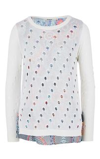 Джемпер белого цвета с длинными рукавами Desigual
