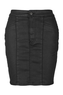 Короткая черная юбка из тонкого денима Calvin Klein Jeans