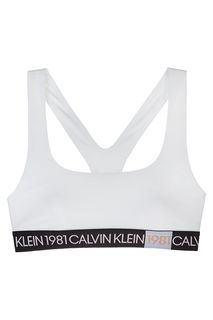 Белый хлопковый бюстгальтер с Т-образной спинкой Calvin Klein