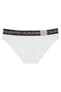 Трусы-слипы из хлопка белого цвета Calvin Klein