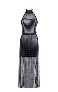 Длинное кружевное платье с расклешенной юбкой Guess