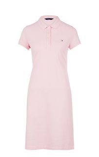 Розовое трикотажное платье из хлопка с короткими рукавами Gant