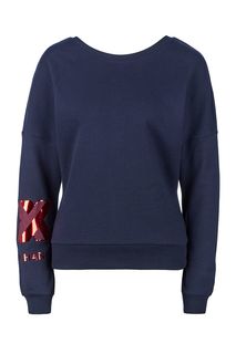Хлопковый свитшот с вырезом на спине Armani Exchange