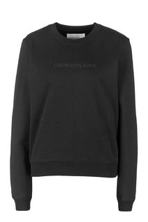 Черный хлопковый свитшот Calvin Klein Jeans
