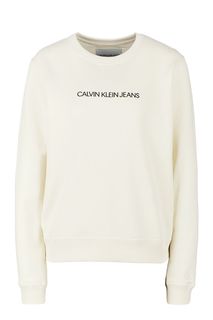 Хлопковый свитшот с логотипом бренда Calvin Klein Jeans