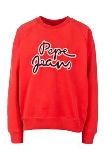 Свитшот с вышитым логотипом бренда Pepe Jeans