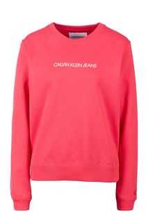 Хлопковый свитшот розового цвета Calvin Klein Jeans