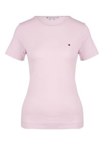 Хлопковая футболка розового цвета Tommy Hilfiger