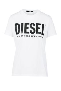 Хлопковая футболка с логотипом бренда Diesel