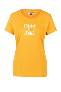 Хлопковая футболка с логотипом бренда Tommy Jeans