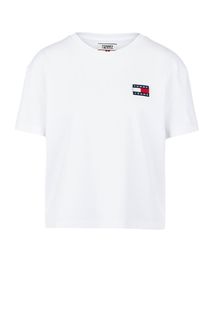 Белая футболка оверсайз с нашивкой Tommy Jeans
