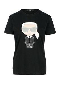 Хлопковая футболка с принтом Karl Lagerfeld