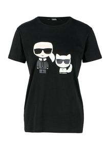 Хлопковая футболка с принтом Karl Lagerfeld