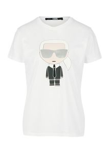 Хлопковая футболка с принтом Karl Lagerfeld