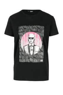 Хлопковая футболка с принтом Karl Lagerfeld