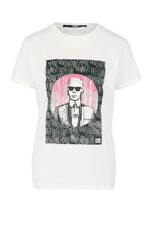 Хлопковая футболка с принтом Karl Lagerfeld