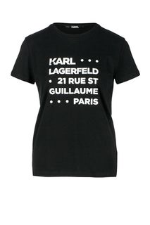 Хлопковая футболка с принтом Karl Lagerfeld