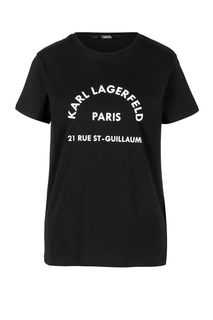 Хлопковая футболка с принтом Karl Lagerfeld