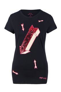 Хлопковая футболка с отделкой пайетками Armani Exchange