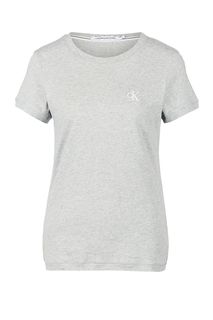 Хлопковая футболка с монограммой бренда Calvin Klein Jeans