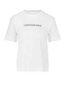 Футболка свободного кроя с логотипом бренда Calvin Klein Jeans