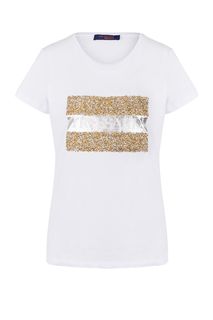 Футболка из хлопка с декоративной отделкой Trussardi Jeans