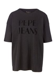 Футболка из хлопка с фактурным принтом Pepe Jeans