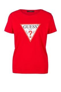 Хлопковая футболка с логотипом бренда Guess