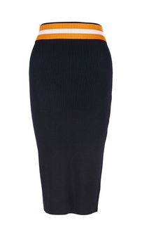 Трикотажная юбка в рубчик с ярким поясом Calvin Klein