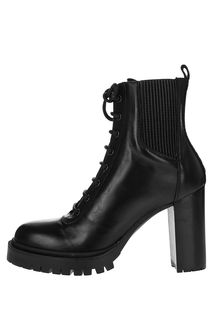 Черные кожаные ботильоны Karl Lagerfeld
