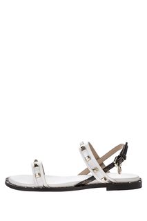 Белые сандалии с металлическим декором Guess