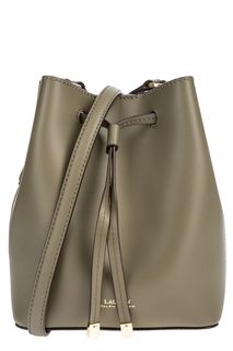 Кожаная сумка-торба цвета хаки Lauren Ralph Lauren