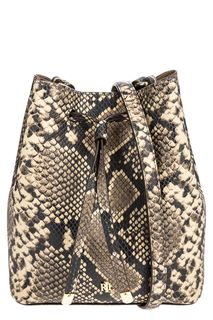 Кожаная сумка-торба с выделкой под рептилию Lauren Ralph Lauren