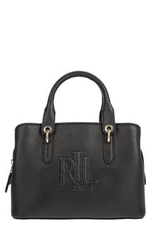 Маленькая кожаная сумка с монограммой бренда Lauren Ralph Lauren