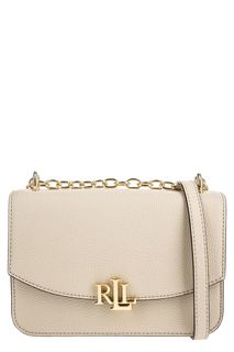 Маленькая кожаная сумка с откидным клапаном Lauren Ralph Lauren