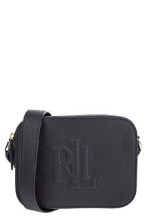 Кожаная сумка с двумя отделами и монограммой бренда Lauren Ralph Lauren