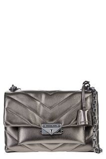 Стеганая серая сумка из натуральной кожи Cece Michael Michael Kors