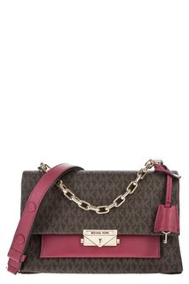 Коричневая сумка с монограммой бренда Cece Michael Michael Kors