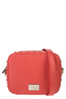 Маленькая красная сумка с металлическим декором Trussardi Jeans