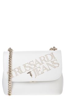 Белая сумка с логотипом бренда Trussardi Jeans