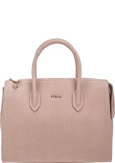 Кожаная сумка кораллового цвета с одним отделом Pin Furla