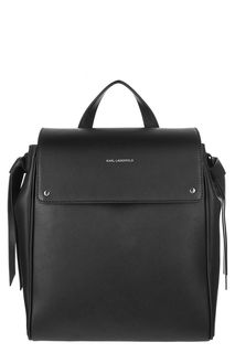 Черный кожаный рюкзак с откидным клапаном Karl Lagerfeld