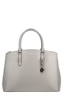 Серая кожаная сумка с одним отделом и отделениями Lauren Ralph Lauren