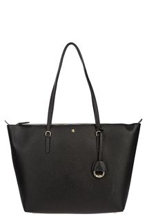 Вместительная черная сумка из натуральной кожи Lauren Ralph Lauren